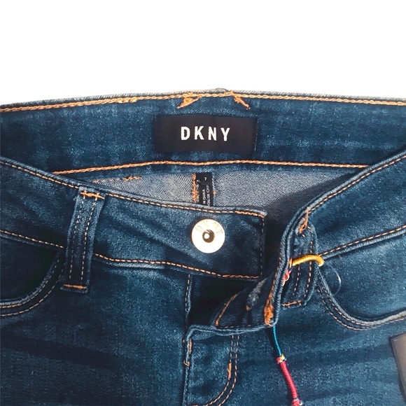 NWT DKNY Girls Blue Stretch Skinny Denim Jeans Size 7 - Picture 4 of 5